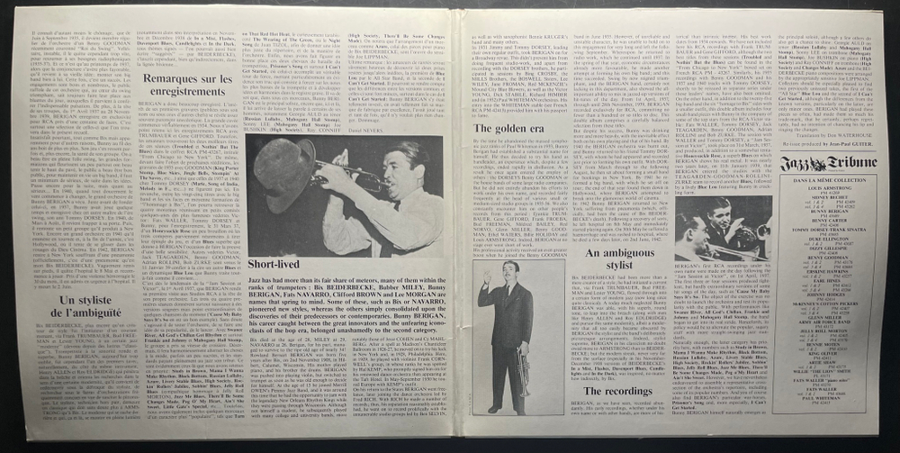 Bunny Berigan ‎– The Indispensable Bunny Berigan 2LP (Франция 1982г.)