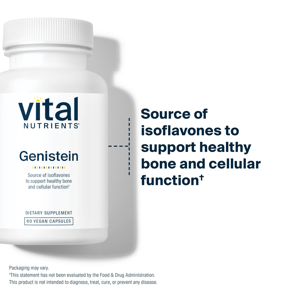 Vital Nutrients, генистеин, 60 веганских капсул (125 мг в 1 капсуле)