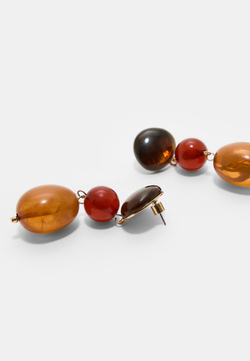 STRADIVARIUS Серьги-подвески из бисера, горчичный