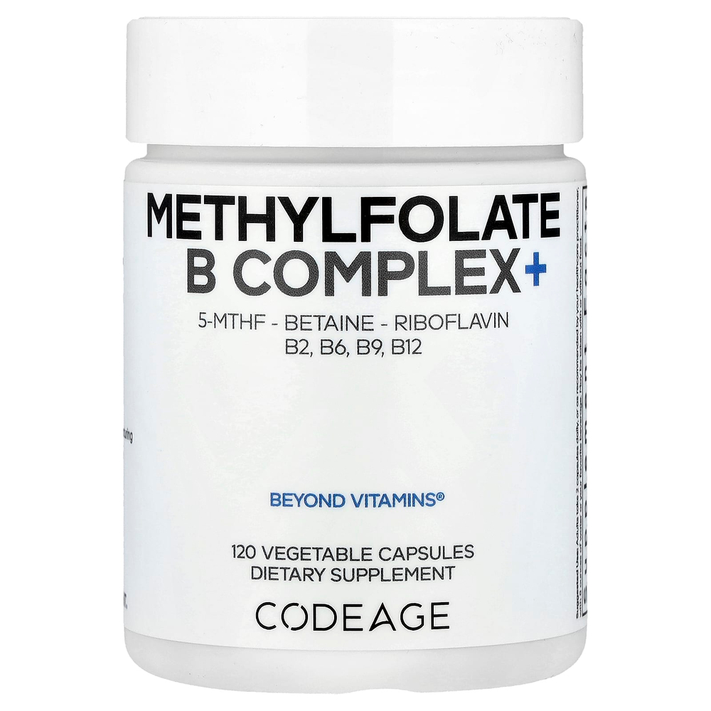 Codeage, Methylfolate B Complex+, комплекс витаминов группы B с метилфолатом, 120 растительных капсул