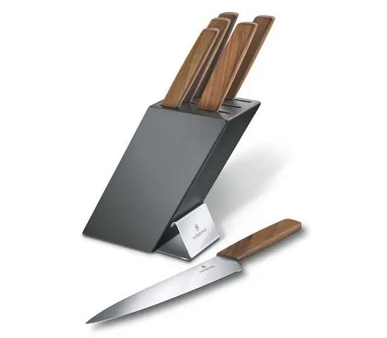 Столовый набор Victorinox Мод. Swiss Modern CUTLERY BLOCK (серый)(6 предметов) #6.7186.6