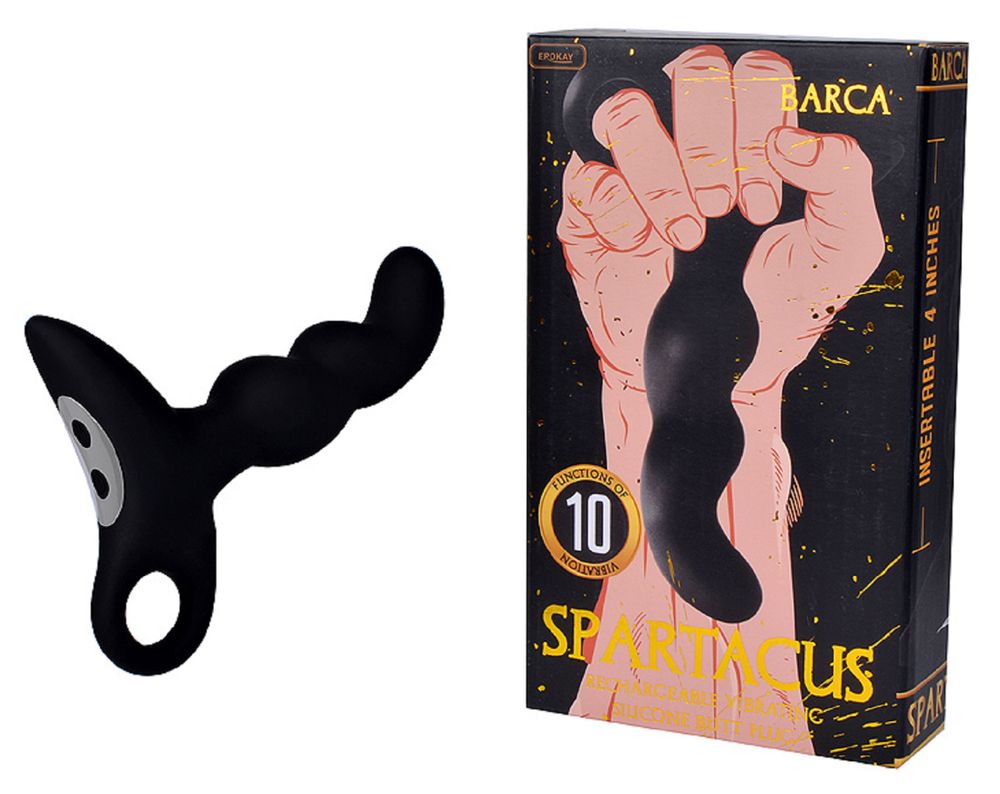 Вибромассажер простаты spartacus 10 режимов черный 11 см