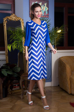 Пляжное платье Carlin длиной чуть ниже колена (Размер: XXL) (Цвет: синий с белым)