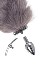 Оригинальный комплект: анальная пробка 5,5см с 2сменными ограничителями и ободок с ушками ToyFa Metal 712030