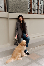 Перестёжка для собак , с ручкой перехват биотан 7 м , 25 мм. Серый и шимер блестящий золотой