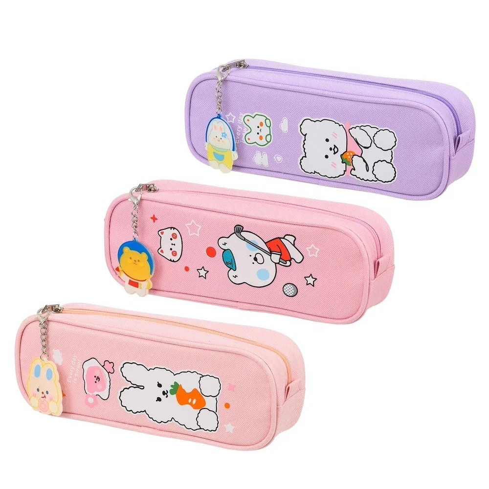 Пенал-косметичка Basir без наполнения, 22*7,5*5,5 см, серия "Зайчик и мишка", ассорти