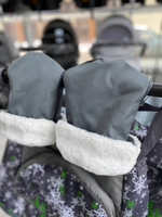 Санки - коляска БЛИЗНЯШКИ с колесами ЕЛКИ НА СЕРОМ