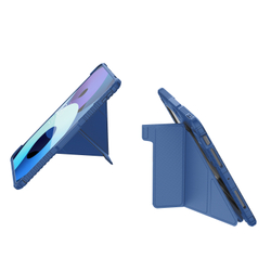 Чехол книжка синего цвета от Nillkin для Apple iPad Pro 11 с 2024 года, серия Bumper Pro Case-Multi Angle Folding Style, многофункциональный складной стиль