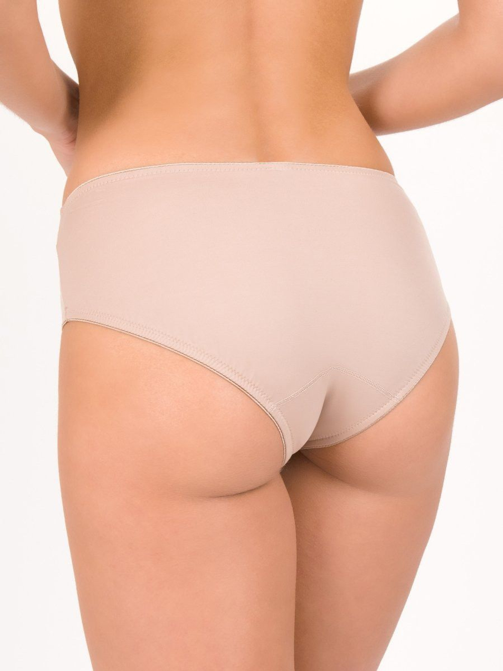 Высокие кофейные трусики-слипы в горошек (Размер: 48) (Цвет: кофейный)