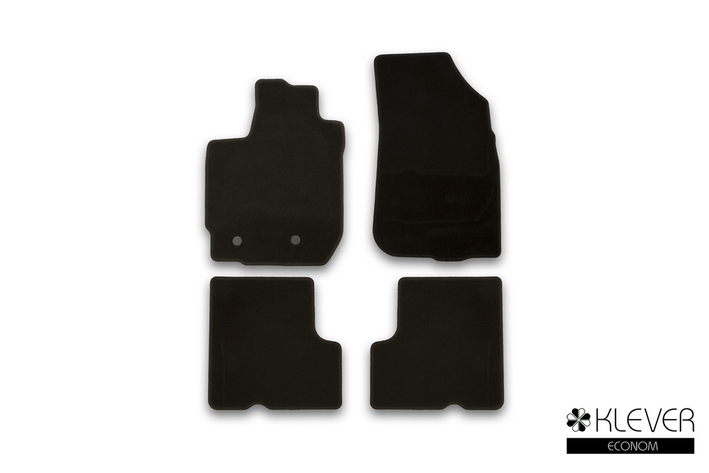 Коврики в салон для NISSAN Terrano, 2014-, кроссовер, с ручкой для дистанционного открытия лючка бензобака, 4 шт (текстиль) KLEVER01365701200K