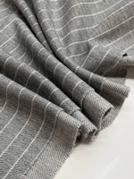 Трикотаж шерсть с хлопком Eleventy серый в белую полоску