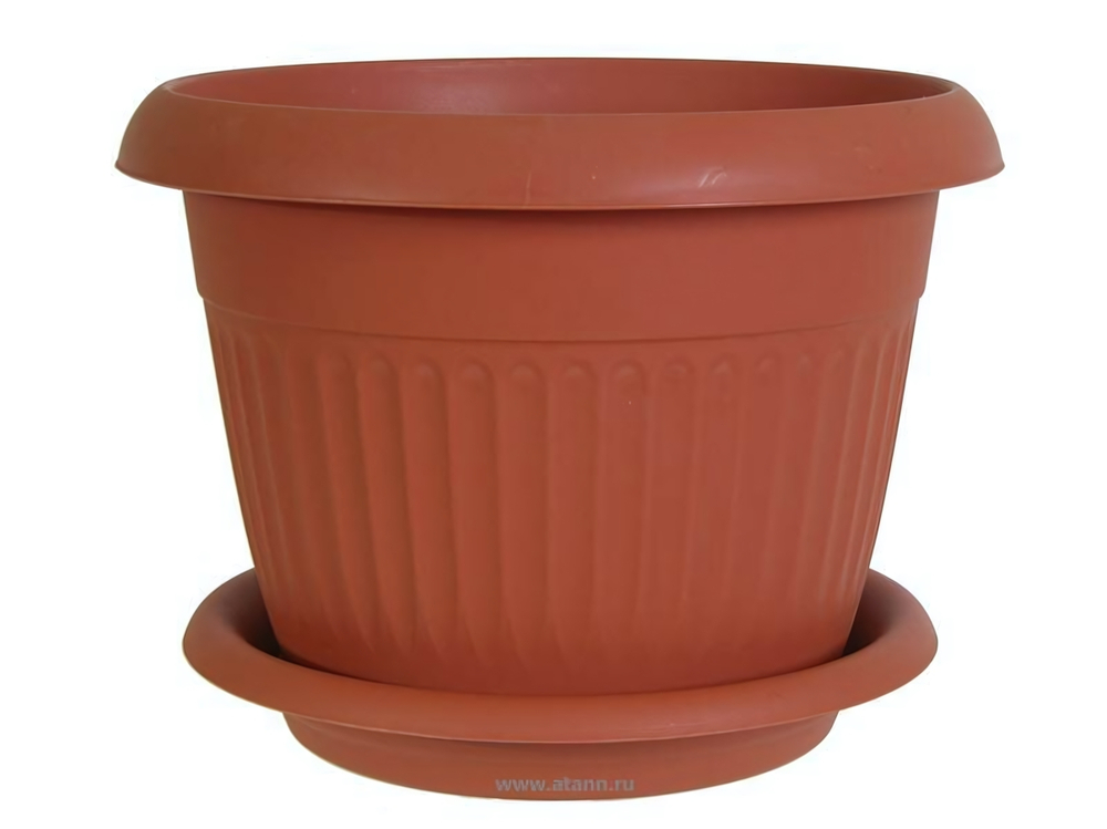 Кашпо Ливия 4,6л 240мм с поддоном, терракот