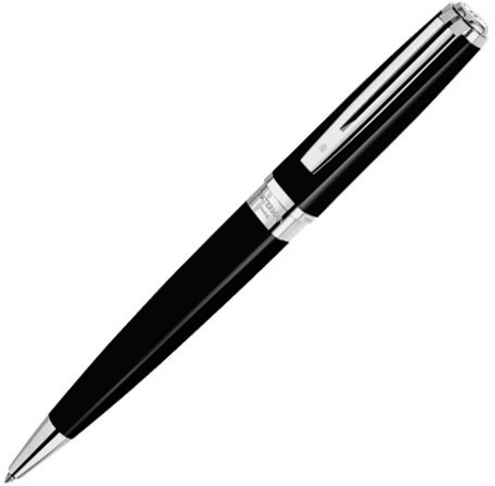 Шариковая ручка Waterman Exception Slim Black GT S0637040 цвет черный с посеребрением в подарочной упаковке