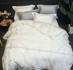 ZEPHYR HOME КПБ Двуспалка ЕВРО Египетский хлопок 100s Белый с пчелкой