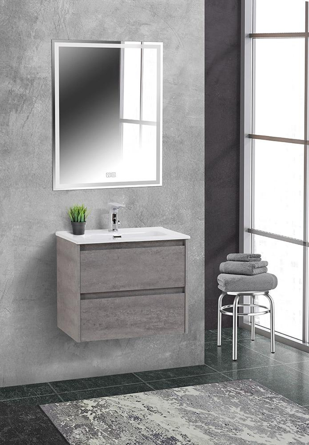 Тумба подвесная с раковиной BelBagno KRAFT 39-700/390-2C-SO-CG
