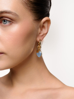 Серьги "Lovely" с голубым агатом Gold