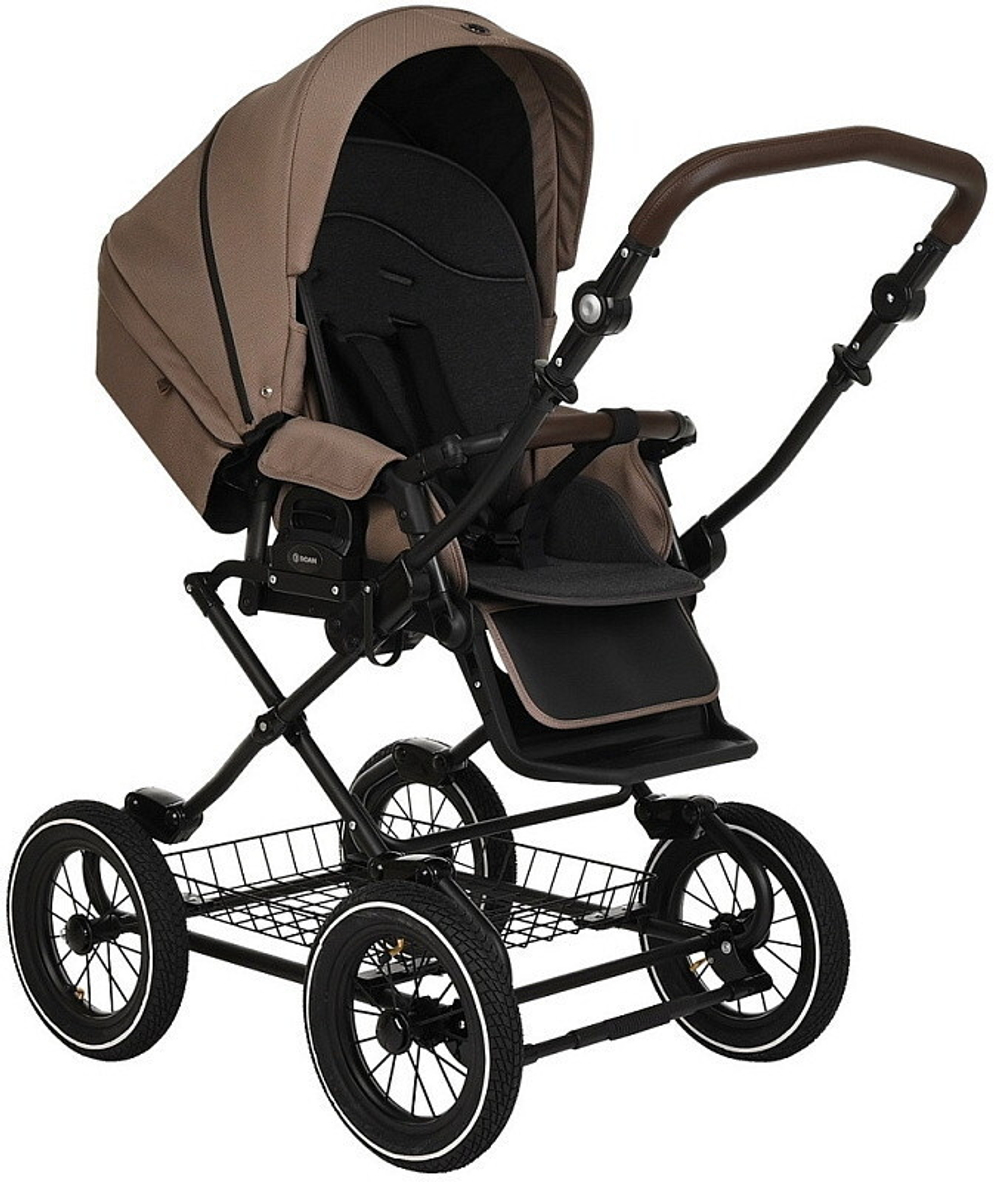 Детская коляска Roan Bass Next Classic d12 3 в 1 с автокреслом Tutis Elo Lux Black RCL265/1 Raisin Mood