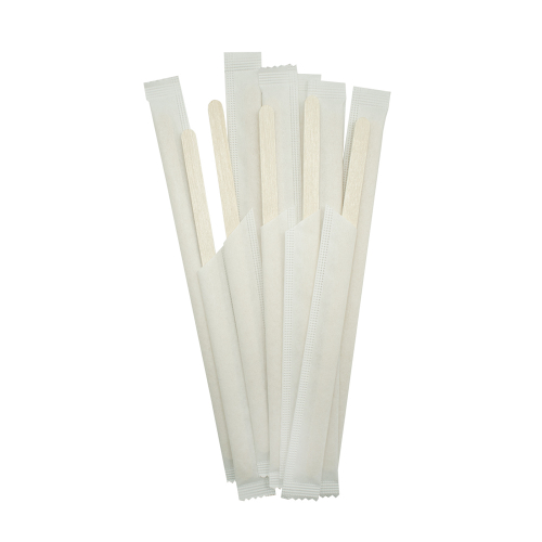 Размешиватель для напитков деревянный 140x6x1.8 мм в индивидуальной бумажной упаковке по 250 шт/уп