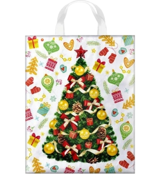 Пакет ПВД с петлевой ручкой 28*35см НГ 55мкм День подарков 1шт