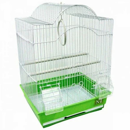 №1 Клетка для птиц (ДкпА113), фигурная, укомплектованная, 30*23*39 см