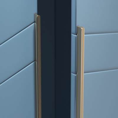 Распашной шкаф Авелин четырехсекционный в синей эмали  210*60*260