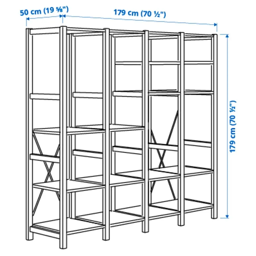 Стеллаж - IKEA IVAR, 179х50х179 см, сосна, ИВАР ИКЕА
