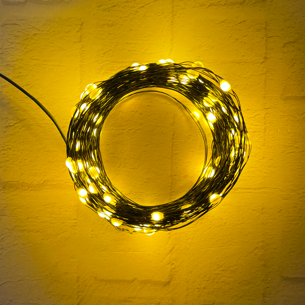 Гирлянда 1.5м String Light Капли Макро на зеленом проводе 150 ламп