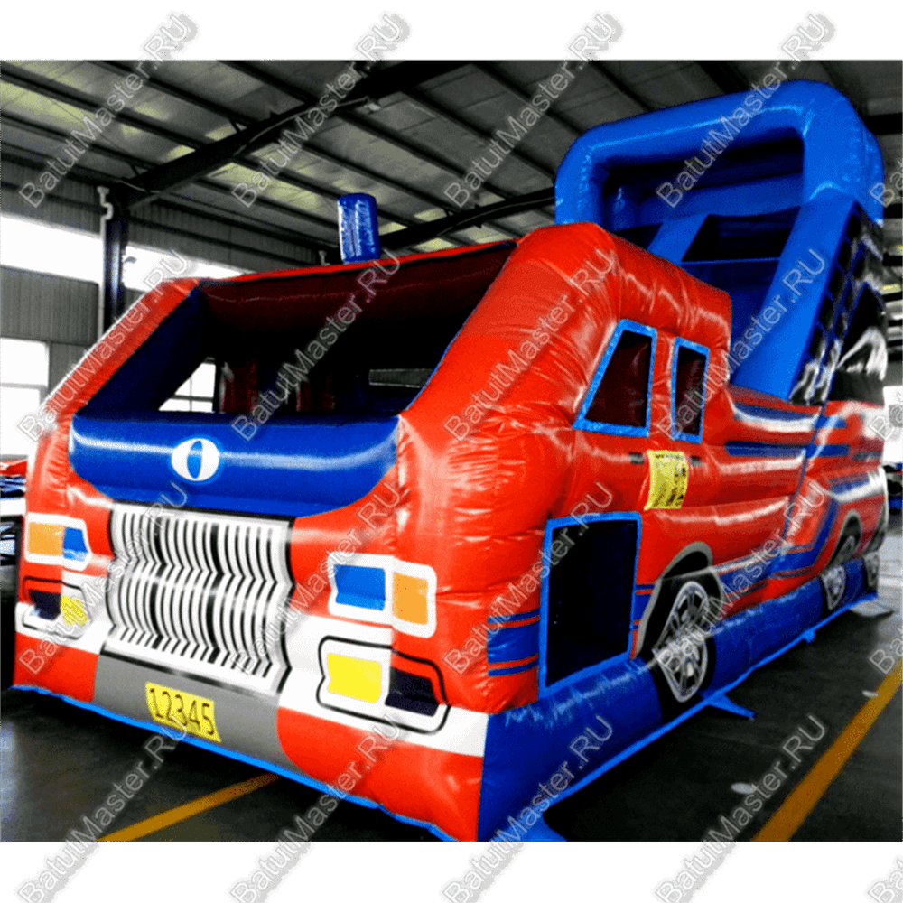 Детская надувная горка "Пожарная машина"