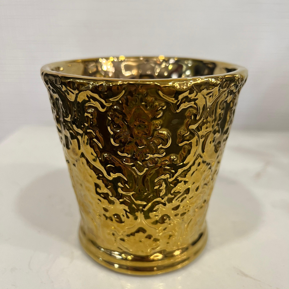 Кашпо золотистое малое
