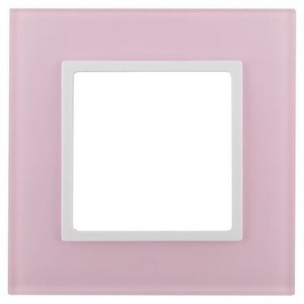 Рамка 1-м 14-5101-30 стекло Elegance роз.+бел. ЭРА Б0034484
