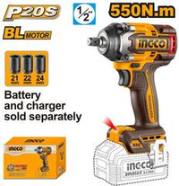 Аккумуляторный гайковерт BL 20В 550Hm 1/2 без АКБ и ЗУ SUPER INGCO CIWLI20551 INDUSTRIAL