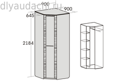 Шкаф угловой "Элана" спальня дуб сонома