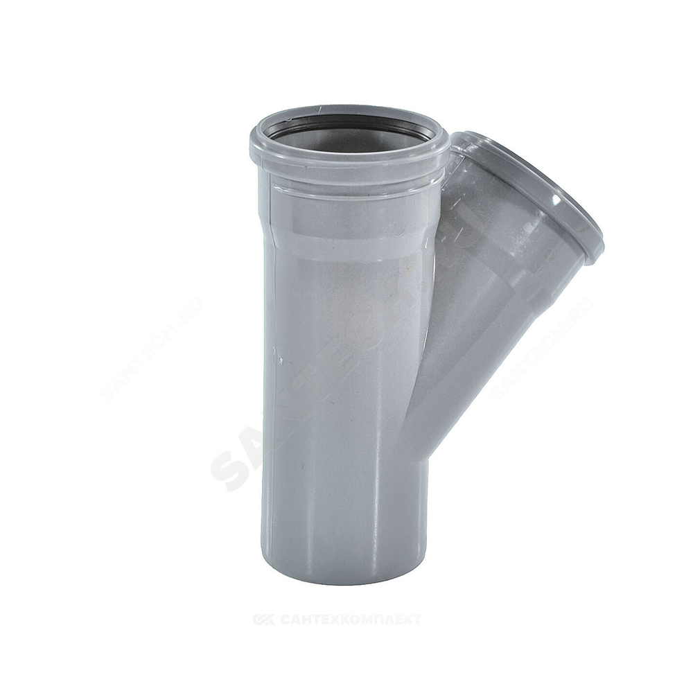 Тройник PP-H серый BASE Дн 40х40х45гр б/нап в/к VALFEX 22040040