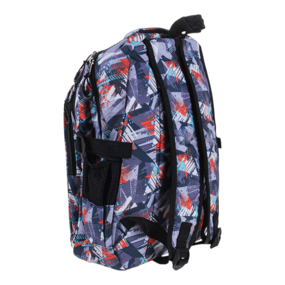 Рюкзак школьный 38*25*12см, серый, 2отдел+карман, 2бок.кармана