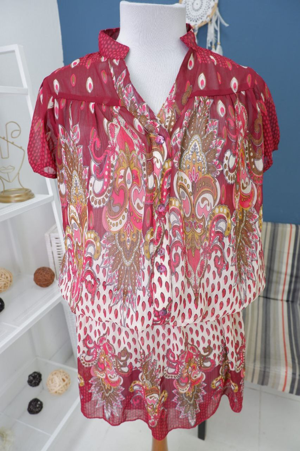 Туника воздушная с принтом 46 размер