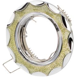 Светильник встраиваемый декоративный ЭРА DK17 CH/SH SL под лампу MR16 GU5.3 серебряный блеск/хром | Декоративные встраиваемые светильники