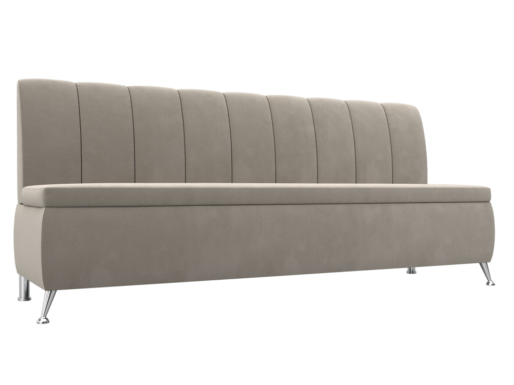 Диван кухонный прямой Кантри, Бежевый, Микровельвет, 100146