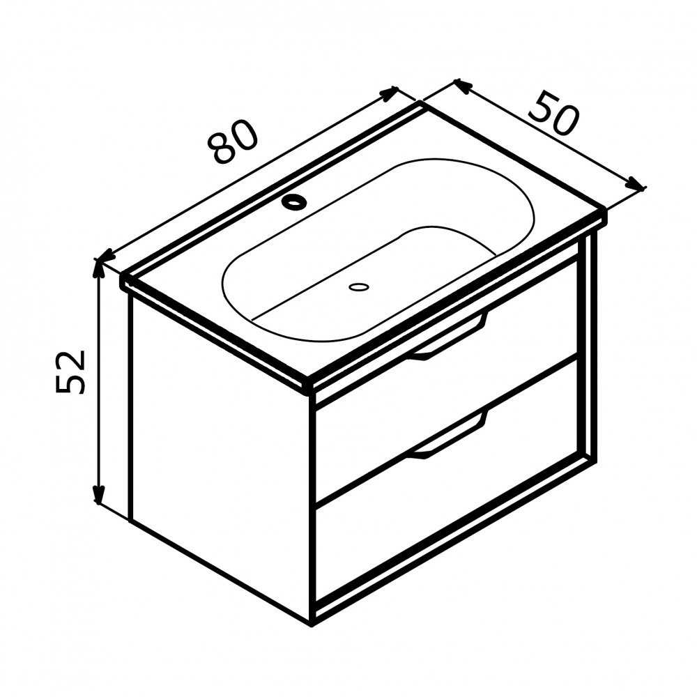 Тумба с раковиной ORKA Clay 80 подвесная, Sahra