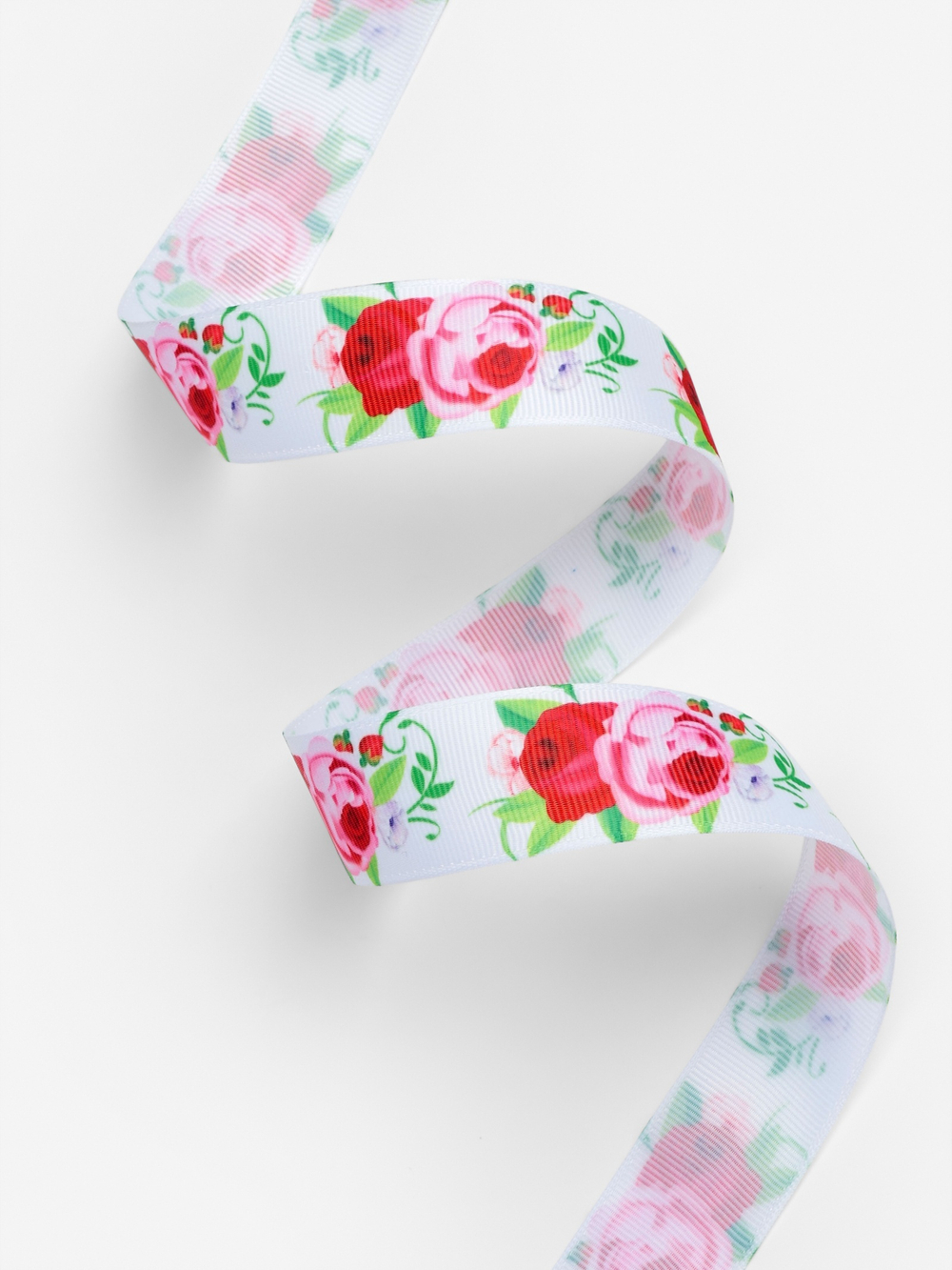 Лента репсовая 25мм, пионы АУ 2785697