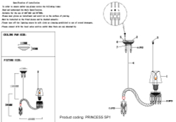 Светильник подвесной Crystal Lux PRINCESS SP1