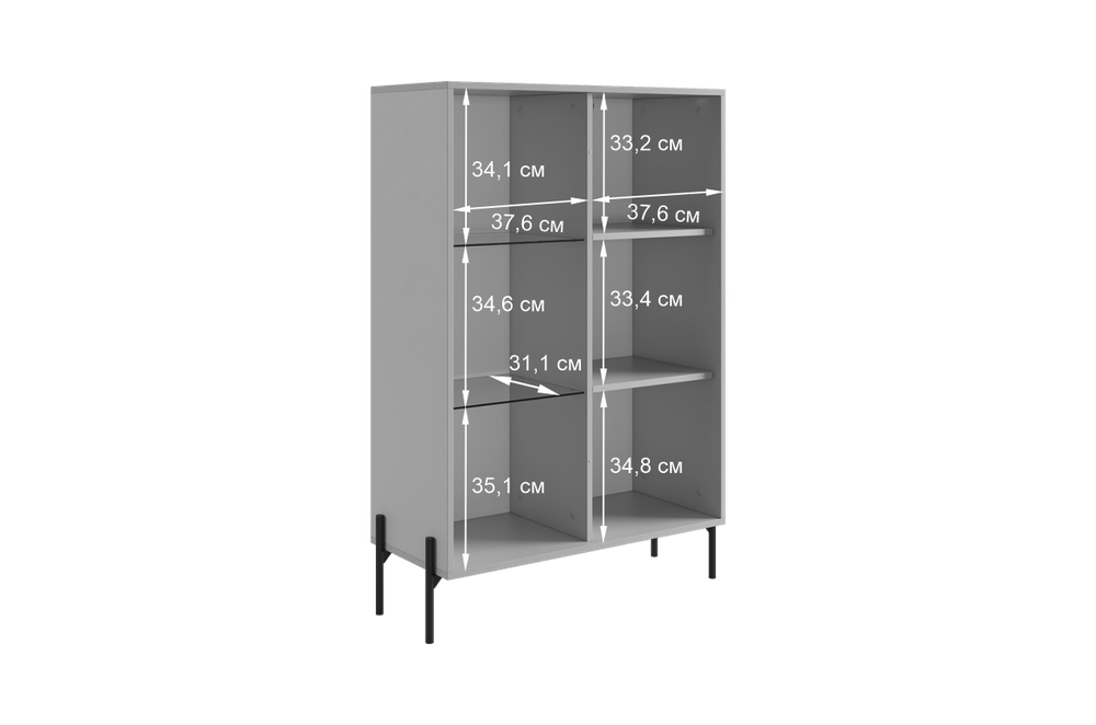 Комод "Доминика" (со стеклом), (кашемир/дуб крафт золотой), Мебельсон г. Ижевск