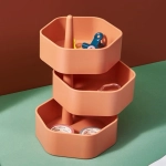 Органайзер для хранения «МАРЦИПАН», цвет коралловый, три отделения, 13.9*20.7*4.7 (упаковка коробка)