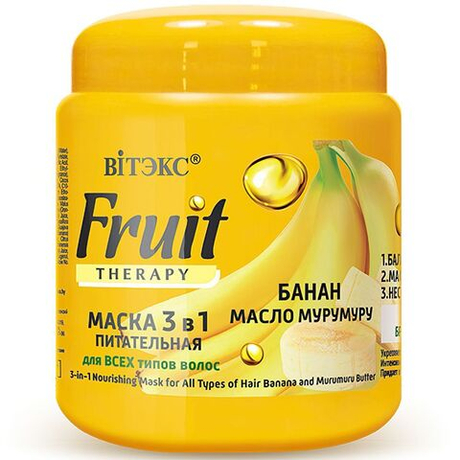 ВИТЭКС Маска для волос FRUIT Therapy Питательная 3в1 Банан и масло мурумуру 450 мл 8226 (29072)