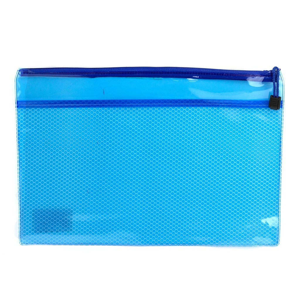 Папка 2 отделения, А4 235х345, Alingar, пластик, молния сверху, ассорти