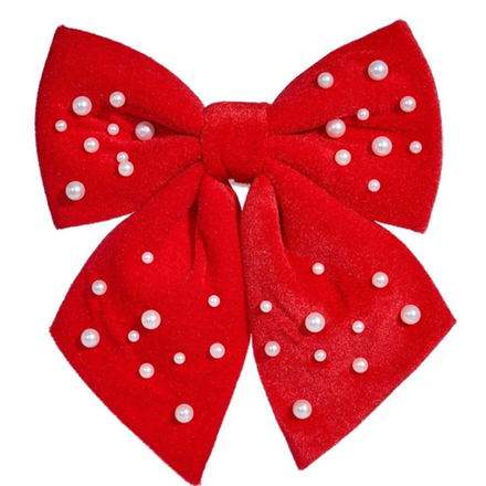 Бант на ёлку с бусами