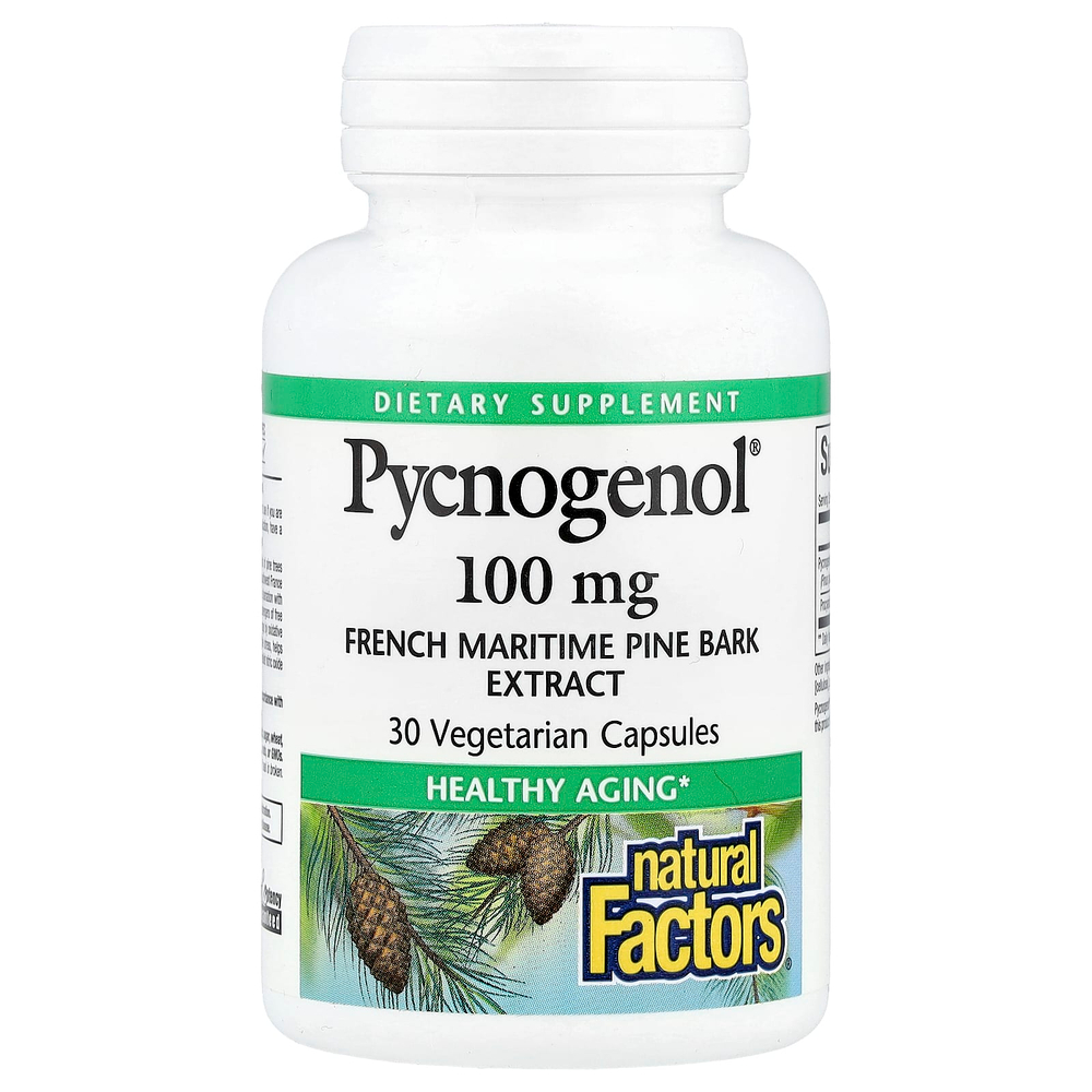 Natural Factors, Pycnogenol®, 100 мг, 30 вегетарианских капсул