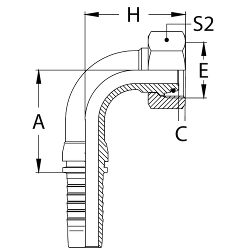 Фитинг DN 06 DKO-L (Г) 18x1.5 12 (90) (накидная гайка)