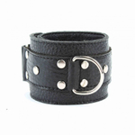 Чёрные кожаные наручники (Цвет: черный)