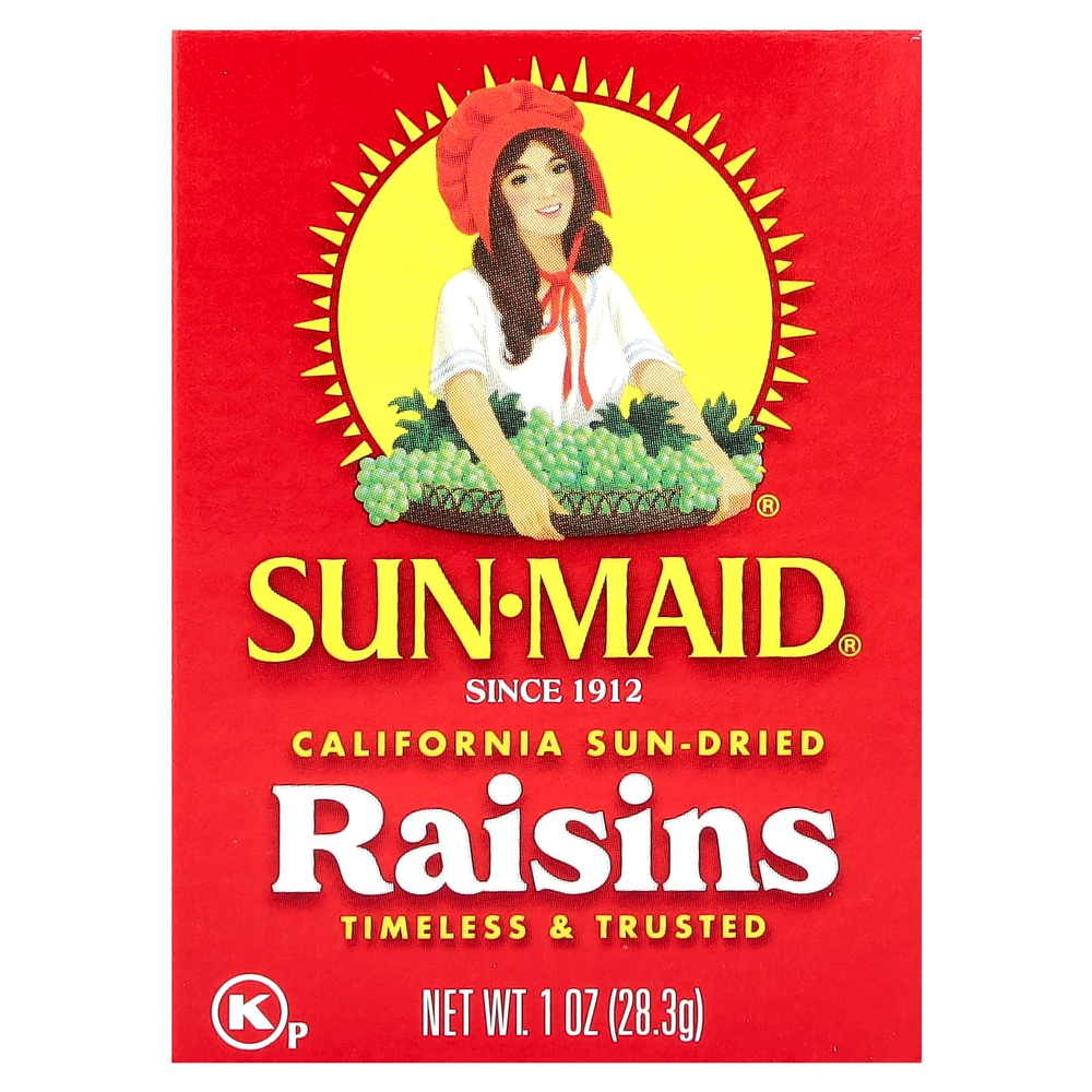 Sun-Maid, Калифорнийский сушеный на солнце изюм, 6 коробок по 28,3 г (1 унция)