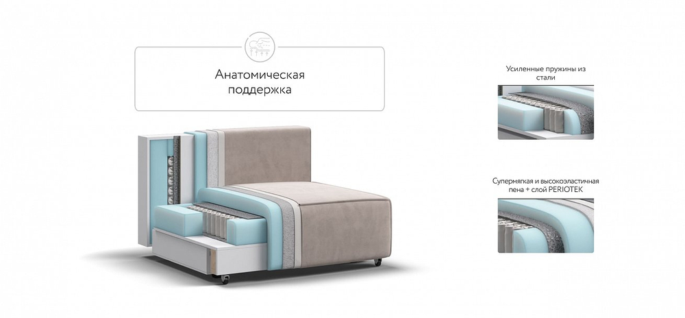 Босс Софт Модуль спальное место Велюр Монолит латте